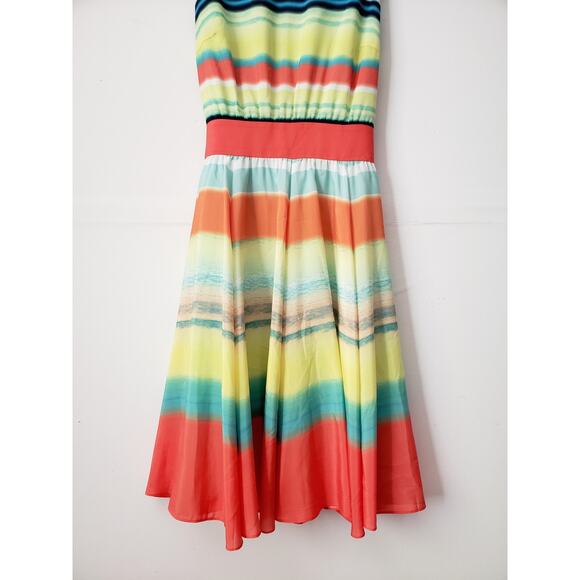 Ted Baker ILVA Sunset Stripe Midi Dress Multicolor Size 1 (US 4) - Picture 3 of 8